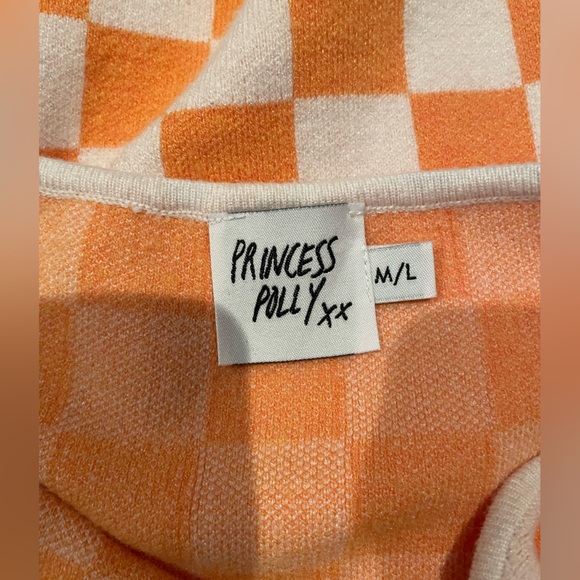Princess Polly Orange Checkered Halter Dress - Picture 2 of 4